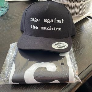 Rare rage against machine exclusives hat and banner from Raleigh show 2022